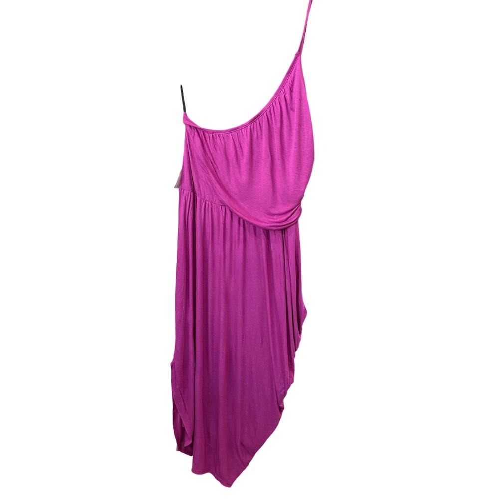 ✨ VELVET Graham Spencer Fuchsia One Shoulder Dress M NWT Asymmetrical 💖 - Picture 3 of 9
